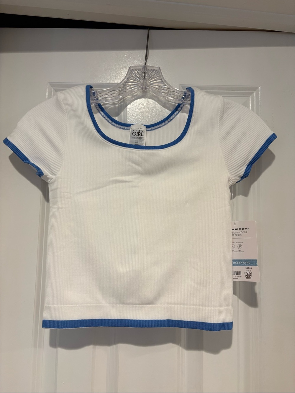 NWT Athleta Girl Rise Above Rib Crop Tee Size L/12